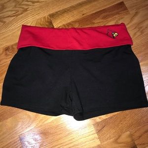 Louisville Cardinals Black Womens Yoga Shorts